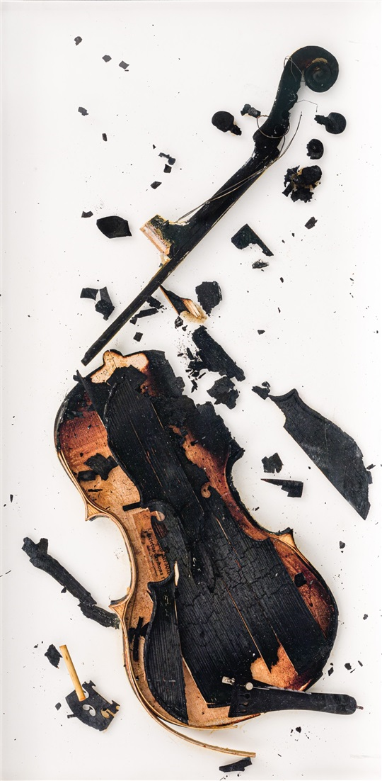 ohne titel (burned violin) by arman