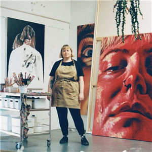 Lydia Pettit in her studio. Courtesy of the artist.